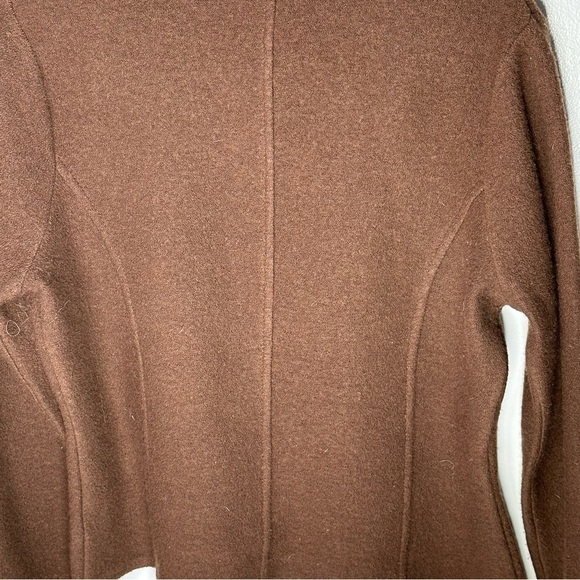 Icelandic Designs Boiled Wool Brown Floral Cardigan Size Medium - Picture 9 of 10